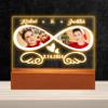 Custom 2 Photo Infinity Acrylic Night Light with Base Heart Wing 3D LED Lamp Custom Name Date Acrylic Plaques Picture Sign LED Light Decor Gift for Wife Girlfriend Lover Family view 4