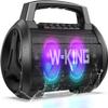 W-KING Portable Speakers Bluetooth Wireless, 120W Peak 70W Loud Bluetooth Speaker Waterproof Outdoor, Deep Bass/2* Subwoofer/DSP/EQ/42H Playtime/IPX6/RGB Lights/MAC-in/Power Bank, Large Party Boombox view 1