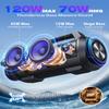 W-KING Portable Speakers Bluetooth Wireless, 120W Peak 70W Loud Bluetooth Speaker Waterproof Outdoor, Deep Bass/2* Subwoofer/DSP/EQ/42H Playtime/IPX6/RGB Lights/MAC-in/Power Bank, Large Party Boombox view 2