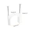 uxcell Cable Clips with Steel Nail, 12Pcs 40mm/1.57" Plastic Cable Wire Clips, Ethernet Cable Clips Nail in Cable Clips for Home Wires Cables Cords Management, White view 2