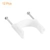 uxcell Cable Clips with Steel Nail, 12Pcs 40mm/1.57" Plastic Cable Wire Clips, Ethernet Cable Clips Nail in Cable Clips for Home Wires Cables Cords Management, White view 3