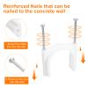uxcell Cable Clips with Steel Nail, 12Pcs 40mm/1.57" Plastic Cable Wire Clips, Ethernet Cable Clips Nail in Cable Clips for Home Wires Cables Cords Management, White view 4