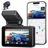Kingslim Dash Cam Front and Rear 4K, Car Dash Camera for Cars with Free 64GB Card, 3 Inch Touchscreen, Front and Back Dashcam Built-in WiFi GPS, Night Vision, Parking Monitor, Smart App view 1