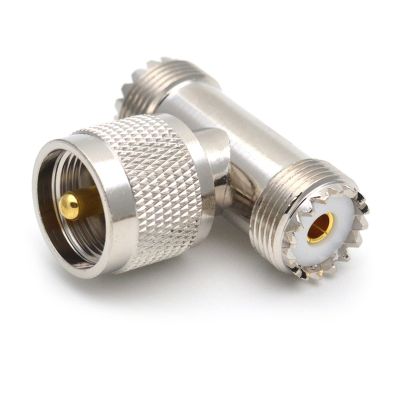 Yuly RF Coaxial Adapter Connector Kit Male to 2X Female UHF PL-259 SO-239 M/F Adapter for Extension Cable Antenna CCTV Male to Double Female