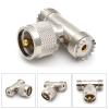 Yuly RF Coaxial Adapter Connector Kit Male to 2X Female UHF PL-259 SO-239 M/F Adapter for Extension Cable Antenna CCTV Male to Double Female view 2