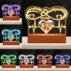 Dertacoa Personalized Infinity Heart Night Light Heartbeat Acrylic Lamp Custom Photo Name Date Acrylic Plaques with Base Valentine's Day 3D LED Lights for Couple Wife Girlfriend Lover Family view 1