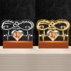Dertacoa Personalized Infinity Heart Night Light Heartbeat Acrylic Lamp Custom Photo Name Date Acrylic Plaques with Base Valentine's Day 3D LED Lights for Couple Wife Girlfriend Lover Family view 2