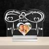 Dertacoa Personalized Infinity Heart Night Light Heartbeat Acrylic Lamp Custom Photo Name Date Acrylic Plaques with Base Valentine's Day 3D LED Lights for Couple Wife Girlfriend Lover Family view 3