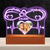 Dertacoa Personalized Infinity Heart Night Light Heartbeat Acrylic Lamp Custom Photo Name Date Acrylic Plaques with Base Valentine's Day 3D LED Lights for Couple Wife Girlfriend Lover Family view 4