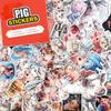 100 PCS Pig Stickers Pack  Waterproof Vinyl Decals for Water Bottles, Laptops, Phones, Notebook, Cars  Cool Vibrant Graphics for Pig Enthusiast view 1