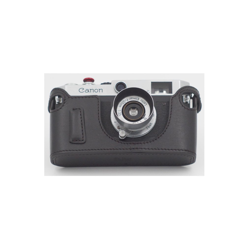 MRZHOUCASE Dark Brown Leather Case for Canon P Or Canon 7 RF camera Film Cameras
