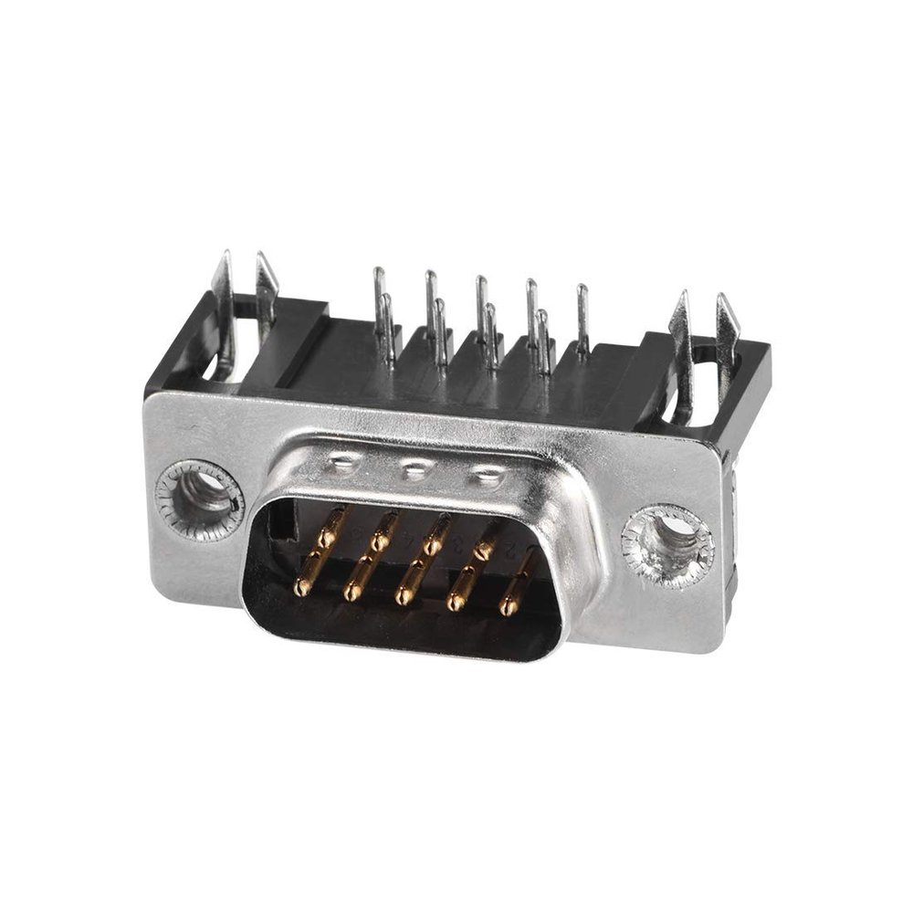 XYWHPGV D-sub Connector Male Plug 9 Pin 2 Row Right Angle Port Terminal Output for Mechanical Equipment Black Pack of 1(A8f24 8ed86 6CA76 94114 761FF B6A89
