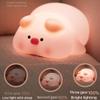Myratts Cute Pig Night Light, 3 Level Dimmable Nursery Nightlight, Kawaii Lamps Squishy Silicone Rechargeable Touch Lamp, Best Gift for Kids Adults Room Decor view 2