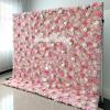 Rose Flower Wall Floral Arrangement Flower Wall Panel Set, Artificial Wall Flower Backdrop 3D Silk Hydrangea Rose Floral Panel for Photo Background Home Party Wedding Backdrop (Size : 2x2m/6.5x6.5FT view 2