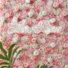 Rose Flower Wall Floral Arrangement Flower Wall Panel Set, Artificial Wall Flower Backdrop 3D Silk Hydrangea Rose Floral Panel for Photo Background Home Party Wedding Backdrop (Size : 2x2m/6.5x6.5FT view 3