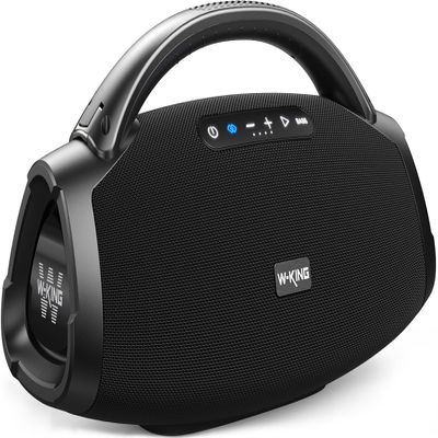330W Peak Loudest Boom Box, 7.5" Subwoofer/2.1Ch/IPX7 Waterproof, 200W RMS Party Large Bluetooth Speaker Wireless with 2 Woofers/DSP/BT5.4/APP/Fast Charge/OTG/AUX/Guitar-in, Massive Bass for Outdoors