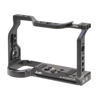 FocusFoto Camera Cage for Sony Alpha A7CR (ILCE-7CR) and A7CII (ILCE-7CM2) Mirrorless Camera, Aluminium Video Vlogging Rig with Cold Shoe, 1/4"-20 Screw Mount, 3/8"-16 Locating Holes for Arri Grip