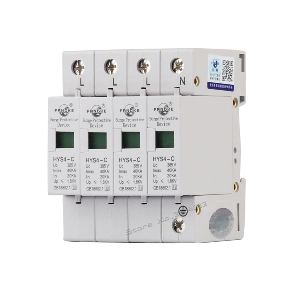 385V 20KA~40KA 4 P 4 Pole SPD House Surge Protector Protective Low-Voltage Arrester Device HYS4-C/4 50hz/60hz Protection