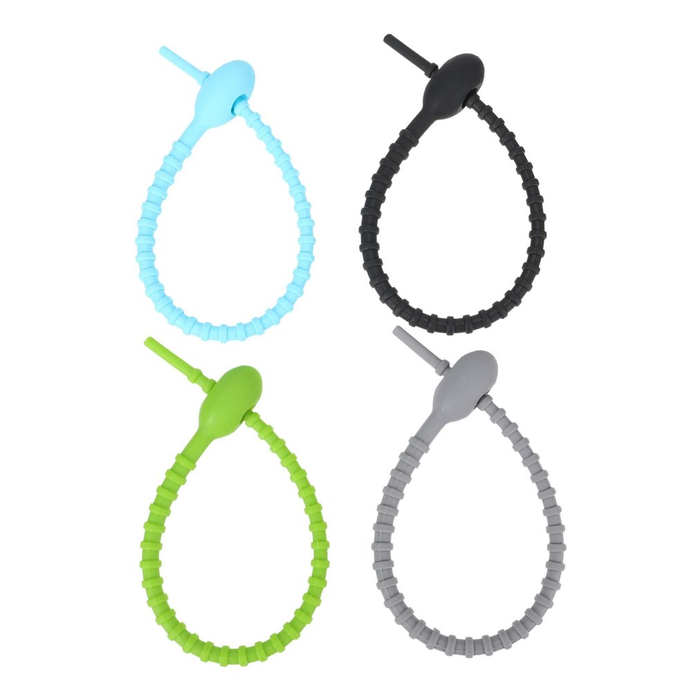 Cabilock Food Grade Bundling Rope 8 Pack Reusable Silicone Ties Bread Ties Cord Wraps for Kitchen Random Color