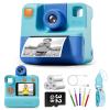 Kids Camera Instant Print, LETSHAHA Christmas Birthday Gifts for Toddler Girls Boys Age 3-12, 24MP & 1080P Selfie Digital Camera with 3 Roll No-Ink Print Paper 32GB SD Card - Blue view 1