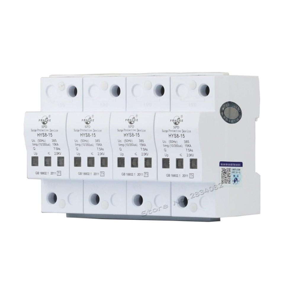 385V 15KA 4 P 4 Pole SPD House Surge Protector Protective Low-Voltage Arrester Device HYS8-15 50hz Protection