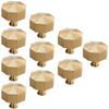 FJYDM 10 Pack Cabinet Knobs, Gold Brass Drawer Knobs, Diamond Shape Solid Furniture Knobs, with Screws for Wardrobe Shoe Cabinet Dresser Cupboard (Color : Gold, Size : Diameter 28mm) view 1