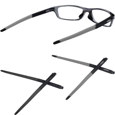MYCOURAG 2 Pairs Replacement Temples Arms Legs Compatible with Oakley Crosslink Pitch Series Glasses - Black&Grey