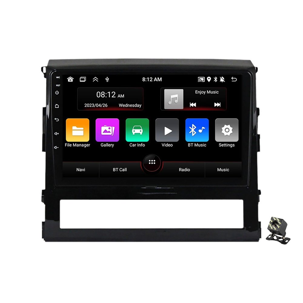 CARUENT Android 12 for Toyota Land Cruiser 200 2015-2018 Car Stereo Radio GPS Navigation 9'' Screen Multimedia Player with FM RDS WiFi BT Carplay/Android Auto SWC+Backup Camera,M90s/1+32g