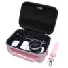 Camera Case Compatible with Sony Alpha ZV-E10 / ZV-1F / ZV-1 / ZV-1 II Vlog Camera with Shoulder Strap by LTGEM, Fits Vlogger Accessory Kit Tripod and Microphone, Pink+Black view 1