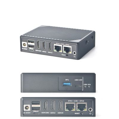 youyeetoo FriendlyElec NanoPC-T6 Box LTS Version - 8G RAM 64G ROM 6 Tops AI Box Dual 2.5G Ethernet 4K HDMI in Support Openwrt OMV NAS Media Center - 1PCS with PSU