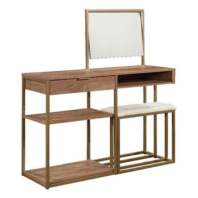Pemberly Row Engineered Wood Vanity in Sindoori Mango/Natural Finish