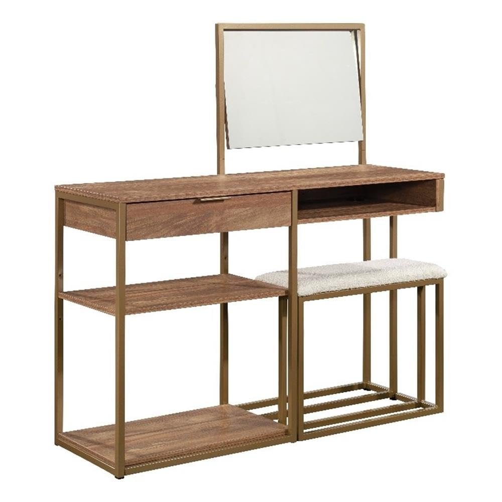 Pemberly Row Engineered Wood Vanity in Sindoori Mango/Natural Finish