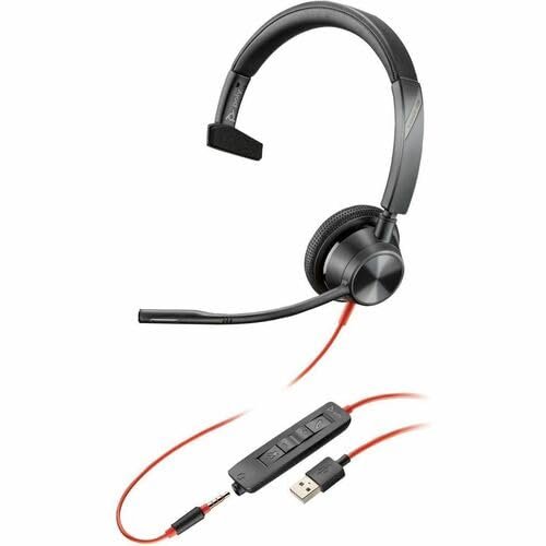 Poly Blackwire 3315 USB-A Headset TAA - Microsoft Teams Certification - Mono - Mini-phone (3.5mm), USB Type A - Wired - 32 Ohm - 20 Hz - 20 kHz - On-ear - Monaural - Ear-cup - 7 ft Cable - Omni-direct