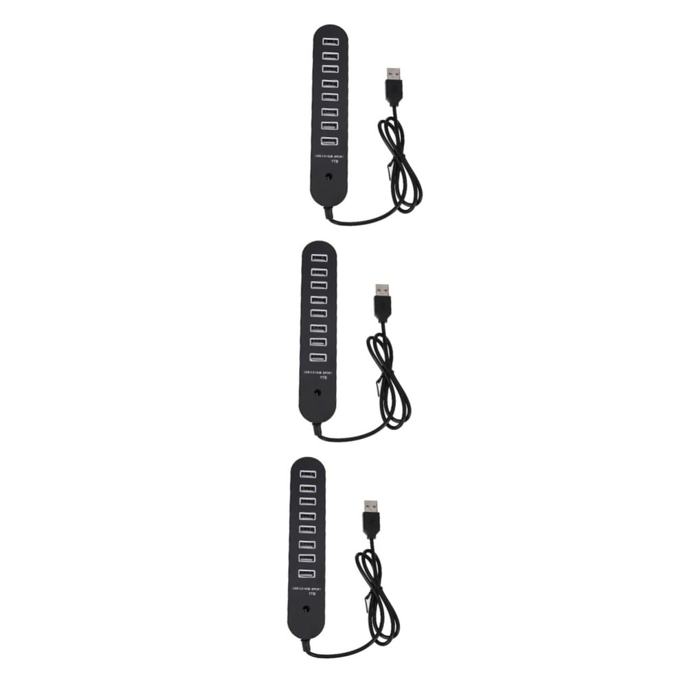jojofuny 3pcs Type 8 Port 2.0 Hub Long Cord Extra Ports for Laptop Phone Tablet Fast Data Transfer