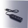 jojofuny 3pcs 4 4-Port USB 2.0 Hub for Slim USB Multi Port Expander Black Color view 3