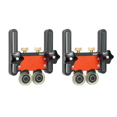 DEMCAY Bearing Roller Feeder Aluminum Alloy Feather Loc Board for 19/30/45Type T-tracks Table Saw Feeding Safety Propelling Tool (Color : 2pc)