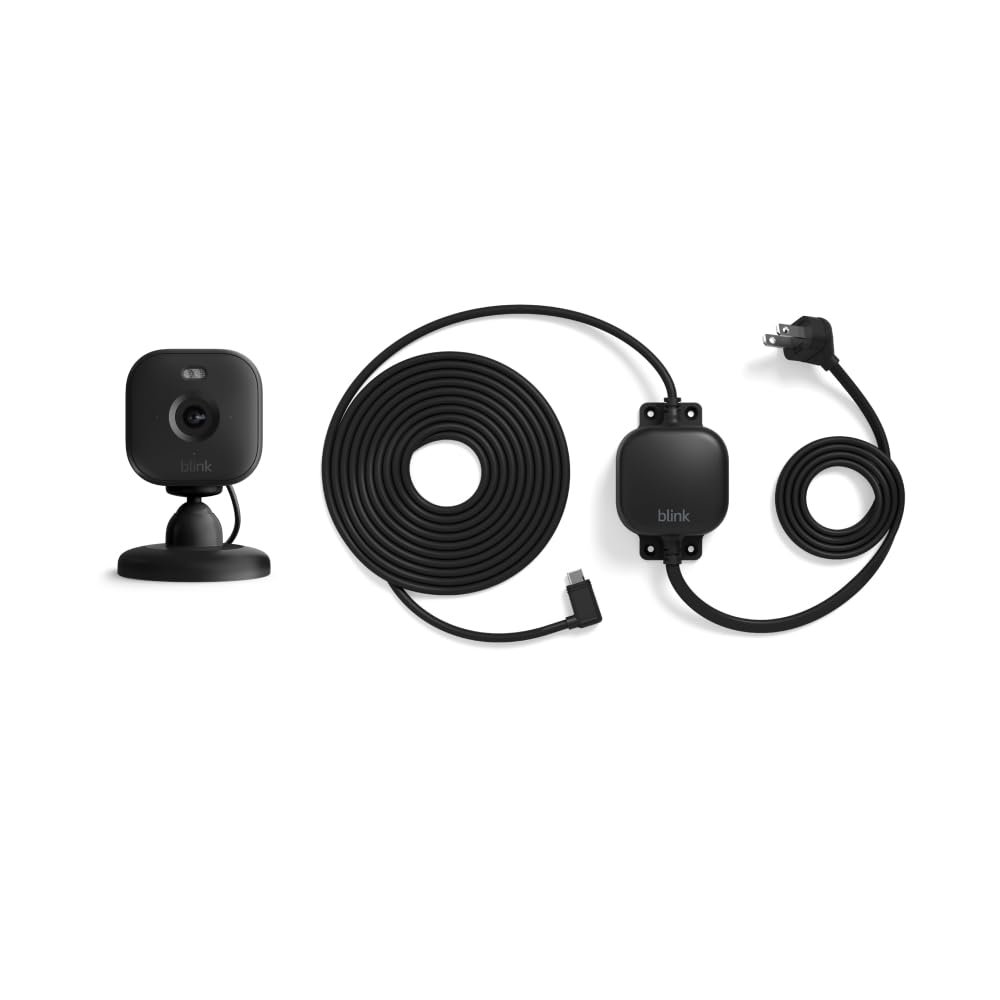 Blink Mini 2 + Weather Resistant Adapter  Indoor/Outdoor Home Security & Pet Camera(s) with HD video, motion detection, and built-in spotlight  1 camera (Black)
