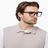 ZanyLen Blue Light Blocking Glasses Oversized Women/Men Computer Gaming Glasses Square Lightweight TR90 Full Vintage Black Frame Anti Glare/UV400 Clear Lens view 4