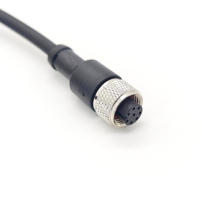 FOWIUNYE M12 8 Pin Female Connector Cable, A Code Straight Aviation Plug Electrical Cable PVC Industrial Molded Cable for Industrial Automation Control Fieldbus Module 4A 60V AWG24 10 Meter