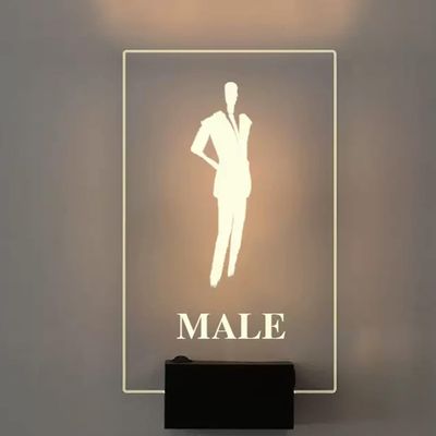 ExKaTe Restroom LED Light Sign, Men Toilet Washroom Restroom Display LED Sign, Wall Mounted Men's Bathroom Lighting Sign, Ideal Bathroom Sign for Office, Business or Home, Door or Wall.