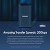 Transcend ESD410 2TB External SSD, Up to 2000MB/s, Supports Apple 4K 60fps ProRes, for iPhone17/15/16/iPad/Mac/Tablets/PS5/Windows/Android, IPX5 Water-Resistant, USB 3.2 Gen2 (20Gbps) Portable SSD view 4