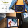 Military-Grade Silicone Cover for Xiaomi Redmi Pad SE 11'' 2023, 360 Rotating Stand with Shockproof Full Body Protective Case, Heavy-Duty Tablet Cover for Kids with Shoulder Strap (Dark Blue) view 2
