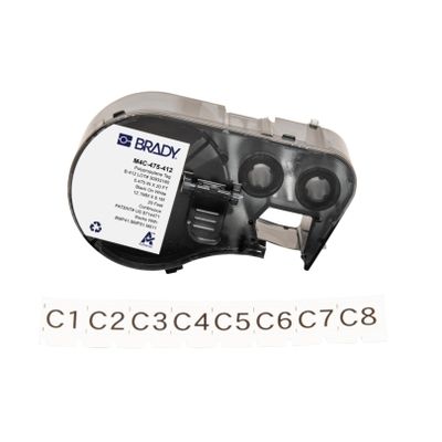 Brady Polypropylene Label Tape for Label Printer BMP41/BMP51/BMP53/M511 - Self Adhesive Printer Labels - Black on White (12,07 mm (W) x 6,10 m (L)) - M4C-475-412