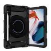Military-Grade Silicone Cover for Xiaomi Redmi Pad SE 11'' 2023, 360 Rotating Stand with Shockproof Full Body Protective Case, Heavy-Duty Tablet Cover for Kids with Shoulder Strap (Black) view 1