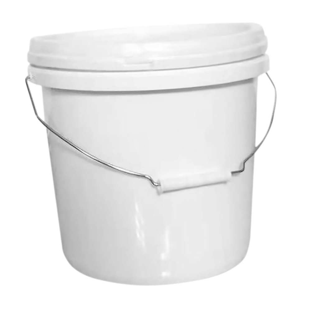 PRETYZOOM Plastic Barrel Empty Bucket Airtight Food Storage Oil Paint Cans Rice Container 5 Gallon Bucket Water Pail Small with Handle Trash Can White Food Grade