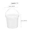 PRETYZOOM Plastic Barrel Empty Bucket Airtight Food Storage Oil Paint Cans Rice Container 5 Gallon Bucket Water Pail Small with Handle Trash Can White Food Grade view 2