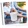 PRETYZOOM Plastic Barrel Empty Bucket Airtight Food Storage Oil Paint Cans Rice Container 5 Gallon Bucket Water Pail Small with Handle Trash Can White Food Grade view 3