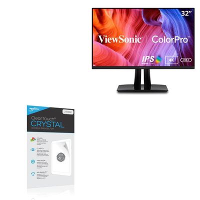 BoxWave Screen Protector Compatible with Viewsonic ColorPro 32" (VP3256-4K) - ClearTouch Crystal (2-Pack), HD Film Skin - Shields from Scratches