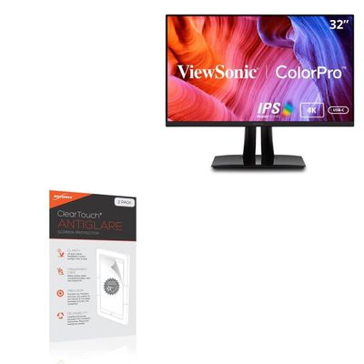 BoxWave Screen Protector Compatible with Viewsonic ColorPro 32" (VP3256-4K) - ClearTouch Anti-Glare (2-Pack), Anti-Fingerprint Matte Film Skin