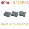 TOBAYA 5PCS/10PCS Relays HF46F-HS1T(5V12V24V) 4Pin 5A 250VAC (Size : 5PCS HF46F-24V-HS1T) view 2
